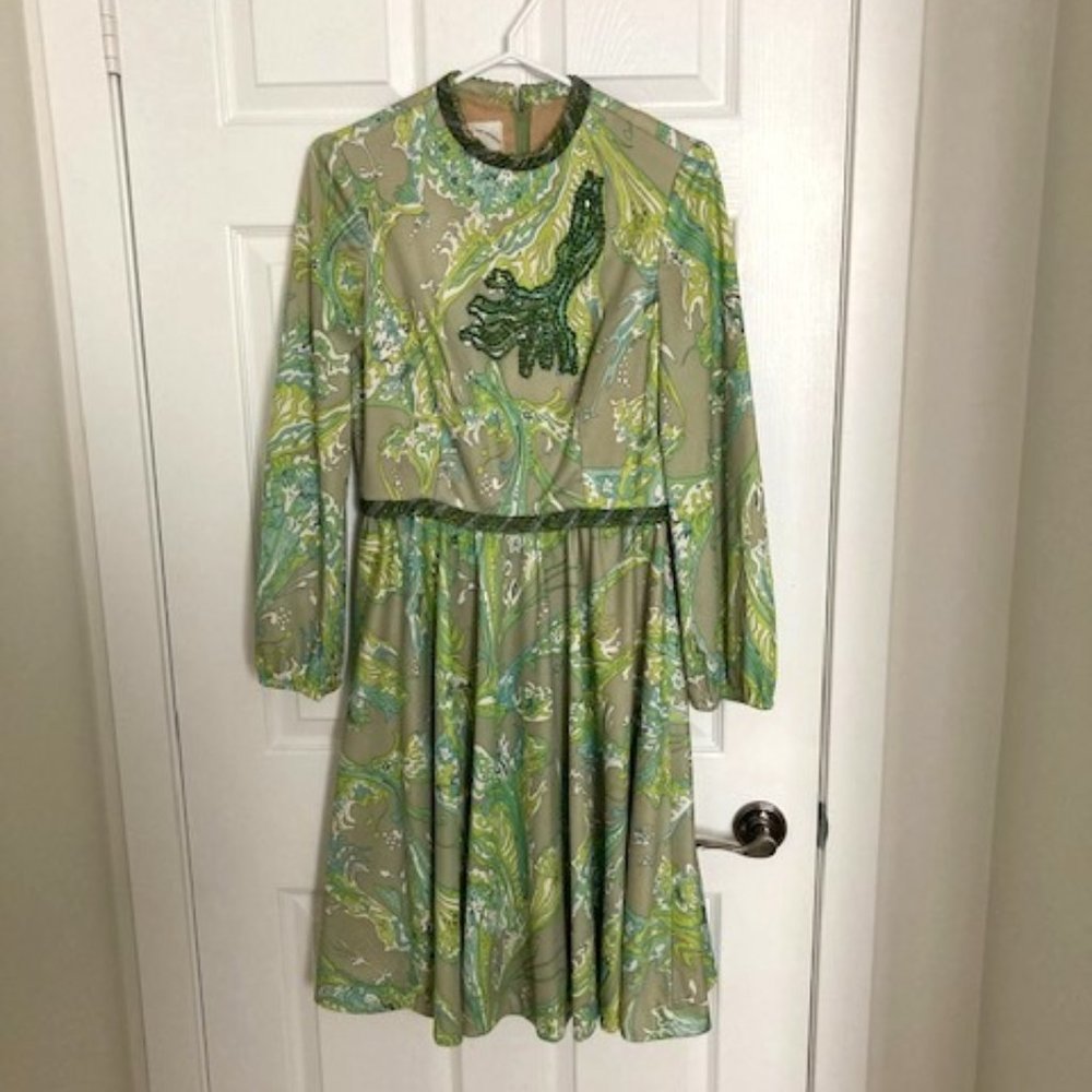 Vintage Imperial Designs Green Paisley Dress